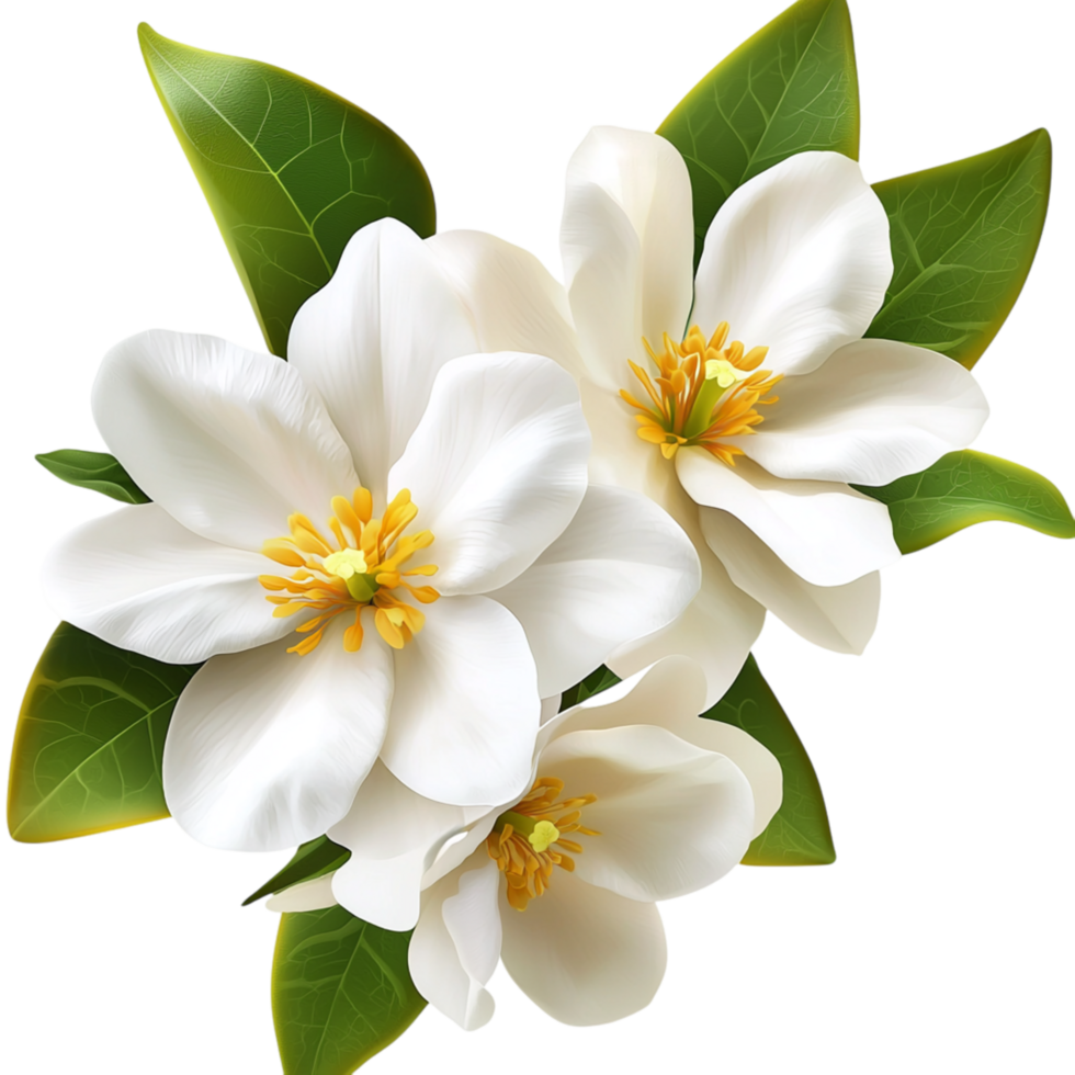 Fresh white magnolia flowers blooming delicate petals a sweet fragrance representing purity beauty a sense of tranquility everywhere. png