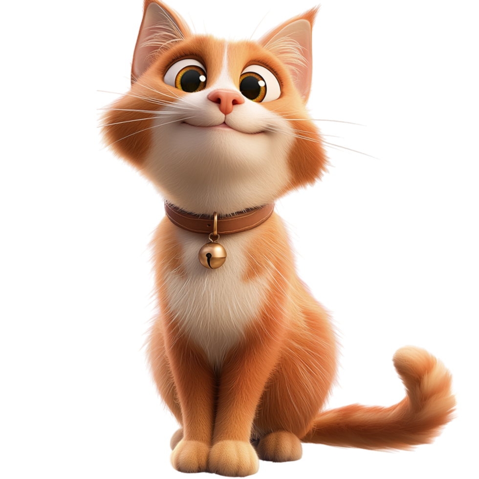 Cute orange kitten sitting a curious expression fluffy fur bright eyes looking adorable playful full of energy. png