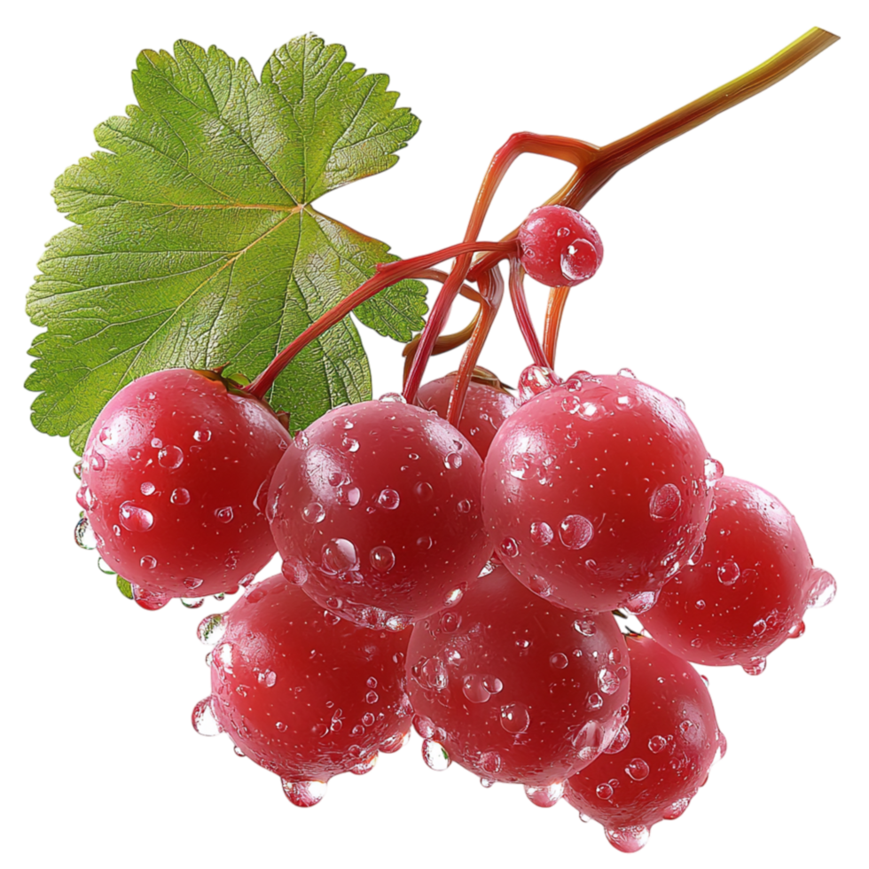 Fresh red currant berries hanging from a branch looking vibrant juicy full of natural sweetness vitamins delicious fruity goodness. png