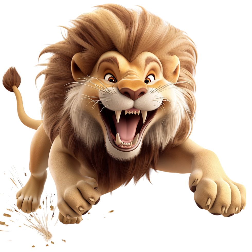 Furious lion roars jaws wide, projecting dominance, raw force, wilderness authority. png