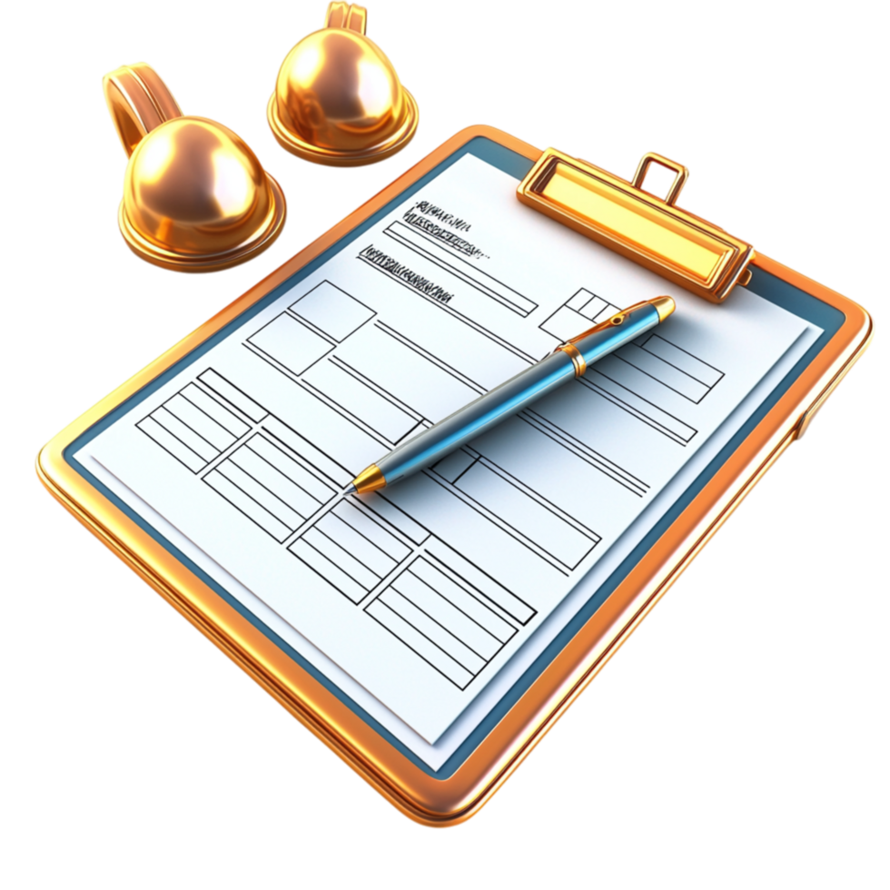 Organized clipboard featuring a checklist pen efficiently manages ily schedules, notes, important tasks. png