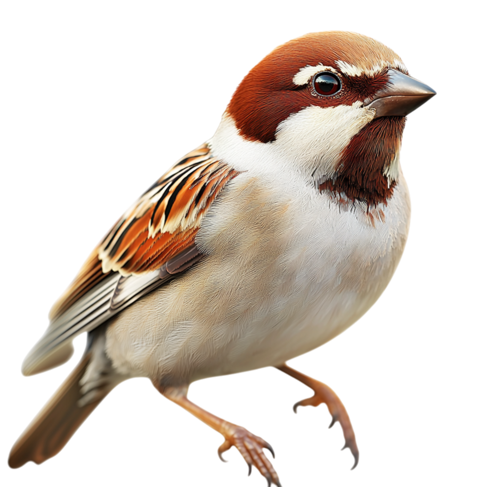 Tiny taupeivory bird perched delicately on a tree branch, its soft plumes keen eyes exuding natural grace. png
