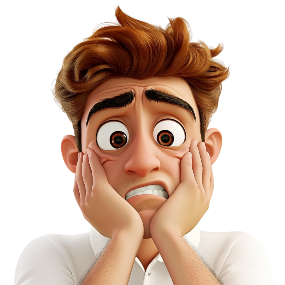 Startled man widened eyes a gaping mouth captures an unfiltered expression of shock, disbelief, sudden realization. png