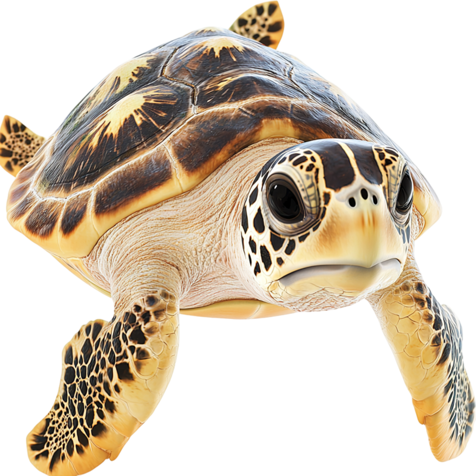 Stunning sea turtle glides gracefully through crystalclear waters, its patterned shell symbolizing endurance, wisdom, the beauty of nature. png