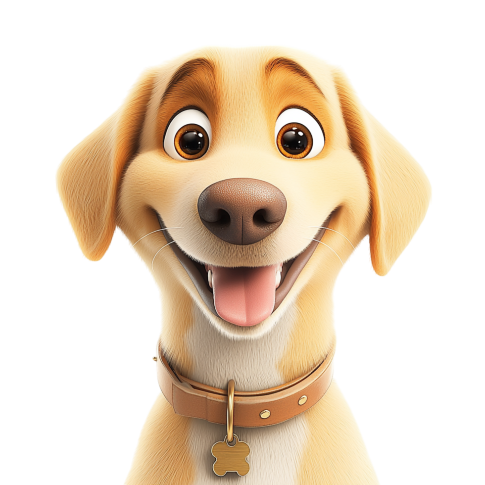 Happy golden retriever puppy bright shining eyes bounds forward, radiating excitement, affection, the heartwarming joy of pets. png