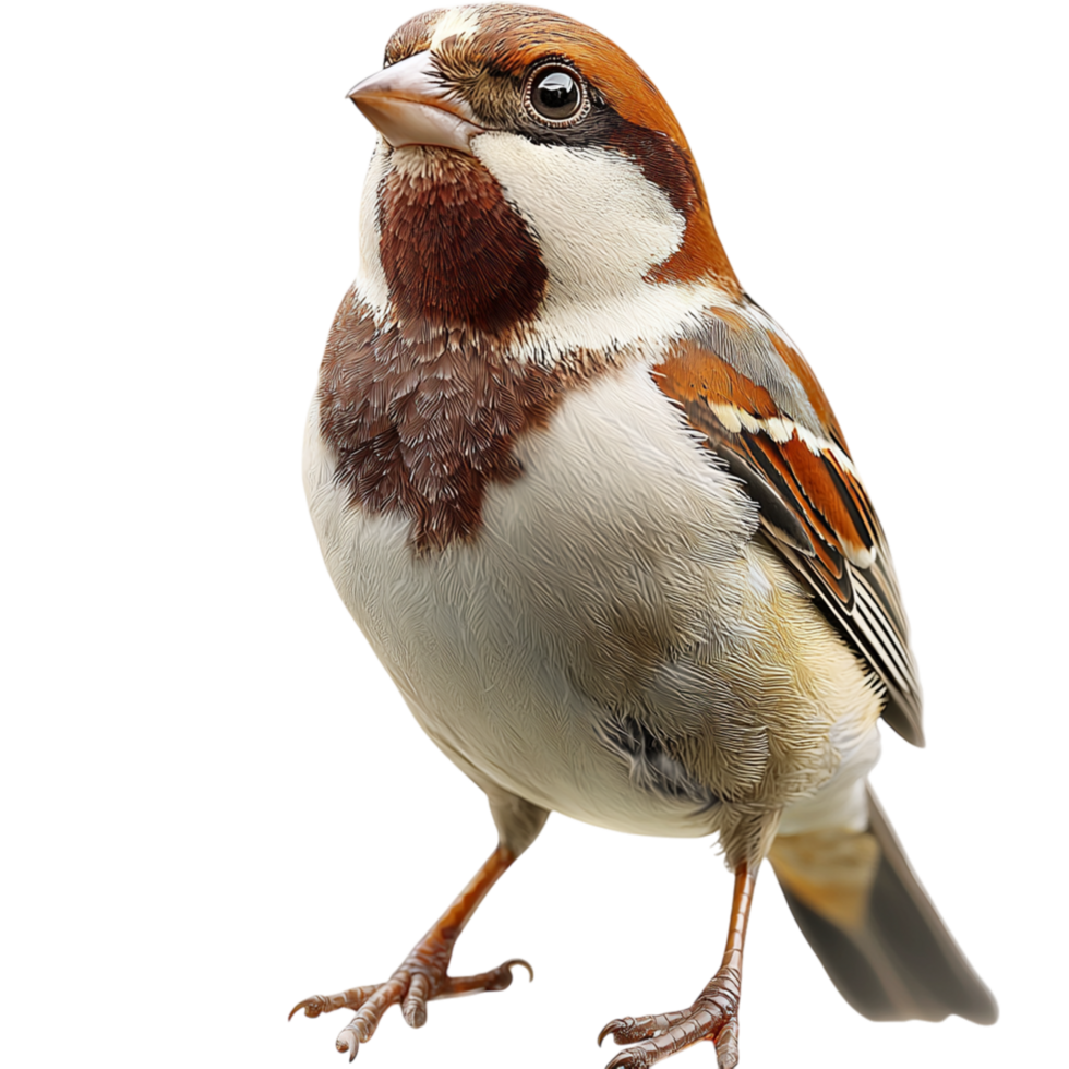 Tiny taupeivory bird perched delicately on a tree branch, its soft plumes keen eyes reflecting natural gracefulness. png