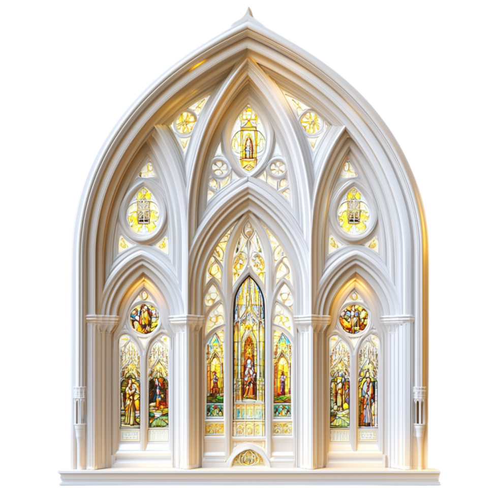 Gr medieval cathedral adorned towering arches intricate stainedglass windows symbolizes spirituality, sacred history, architectural mastery. png