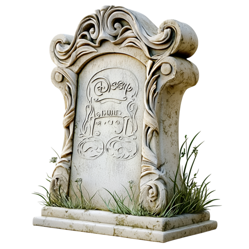 Solemn marble tombstone engraved delicate floral etchings honors memory, legacy, the heartfelt reverence of eternal remembrance. png