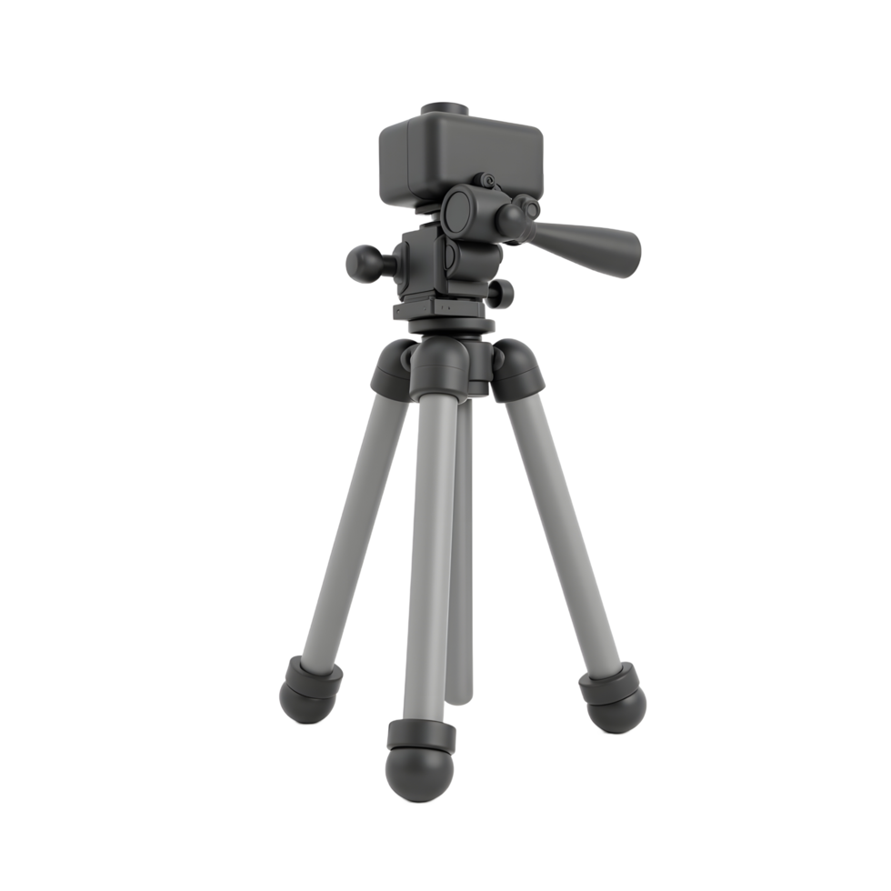 Standing Gray Tripod Ready for Camera Use in Studio Setting png