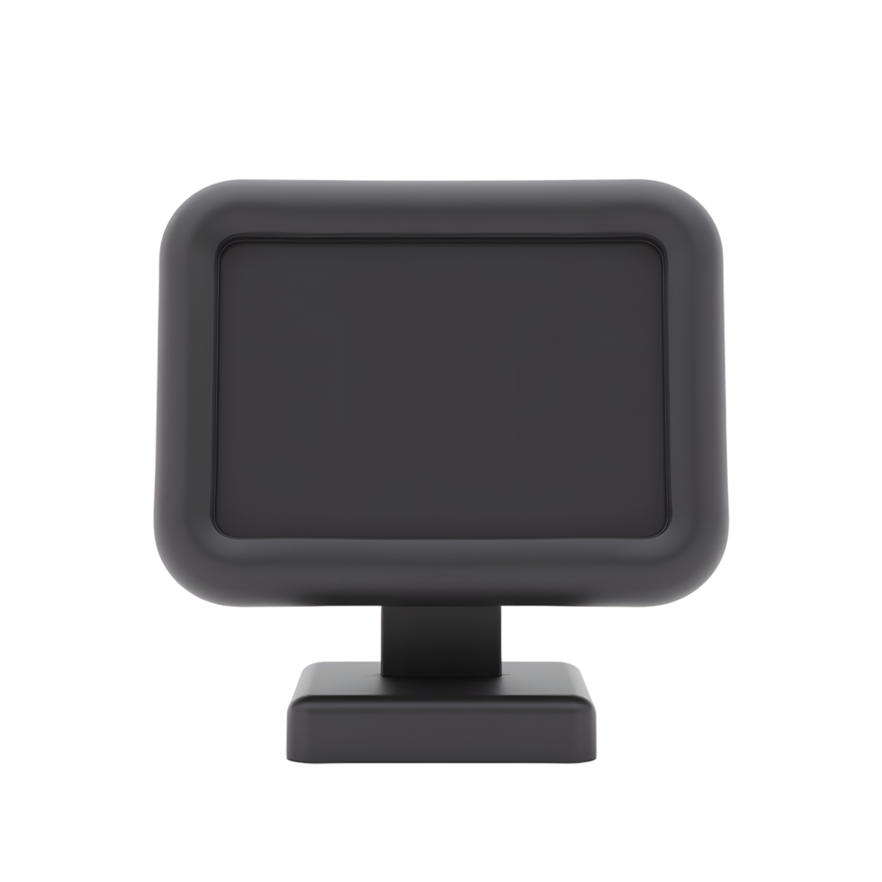 Isolated Black Display Device Screen with Rounded Edges on White png