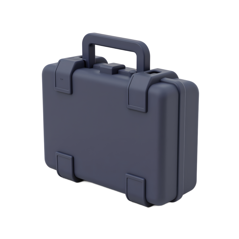 Navy Blue Hard Case Isolated on White Background Perspective View png