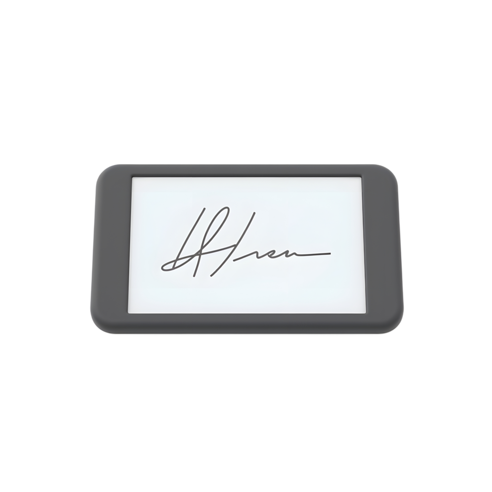 Displaying Digital Signature on Tablet Device for Authentication Concept png