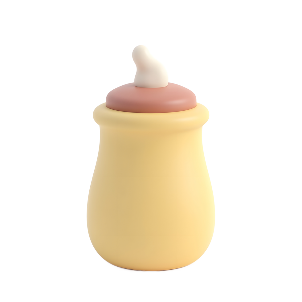 Isolated Baby Bottle with Nipple Design Ready for Feeding Time png