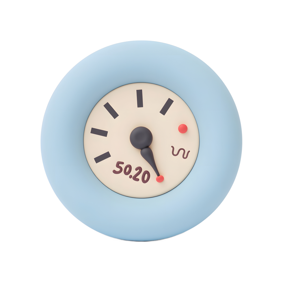 Measuring device showing reading close up in blue and neutral tones png