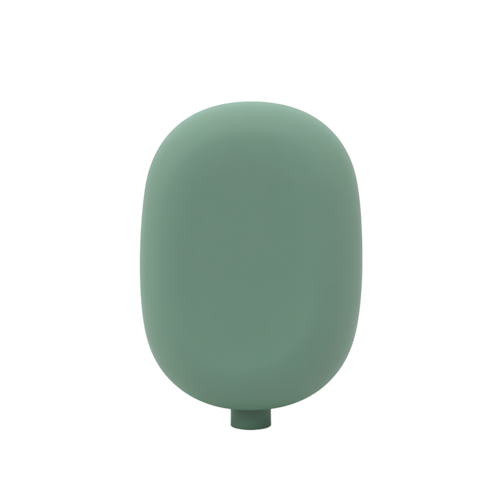 Isolated Green Tree Shape on White Backdrop Simple Minimalist Design png