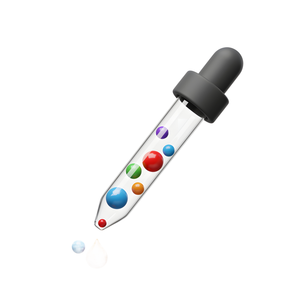 Dropping Colorful Liquid from Pipette Design for Science and Art png
