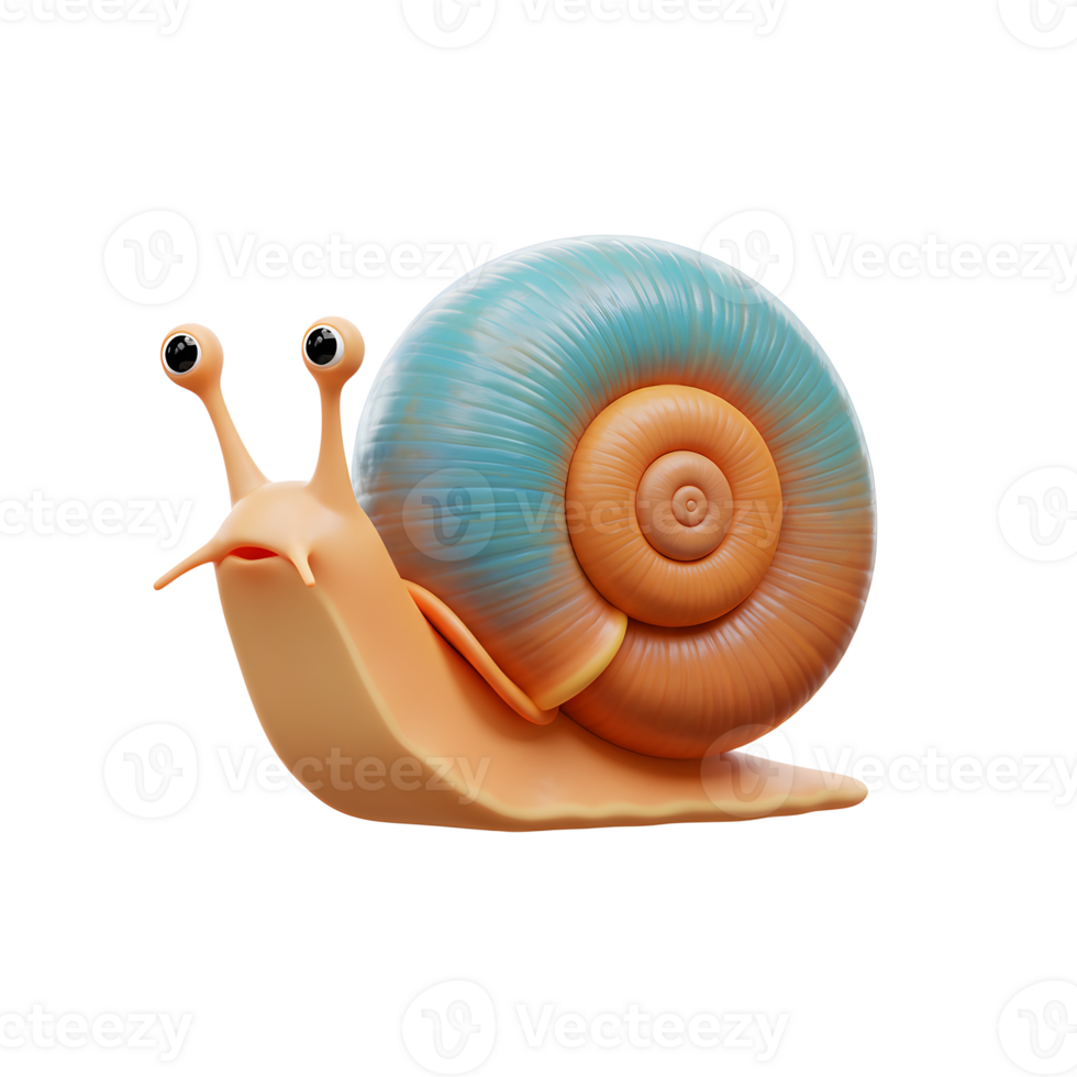 Cartoon Snail Illustration with Colorful Shell on White Background png