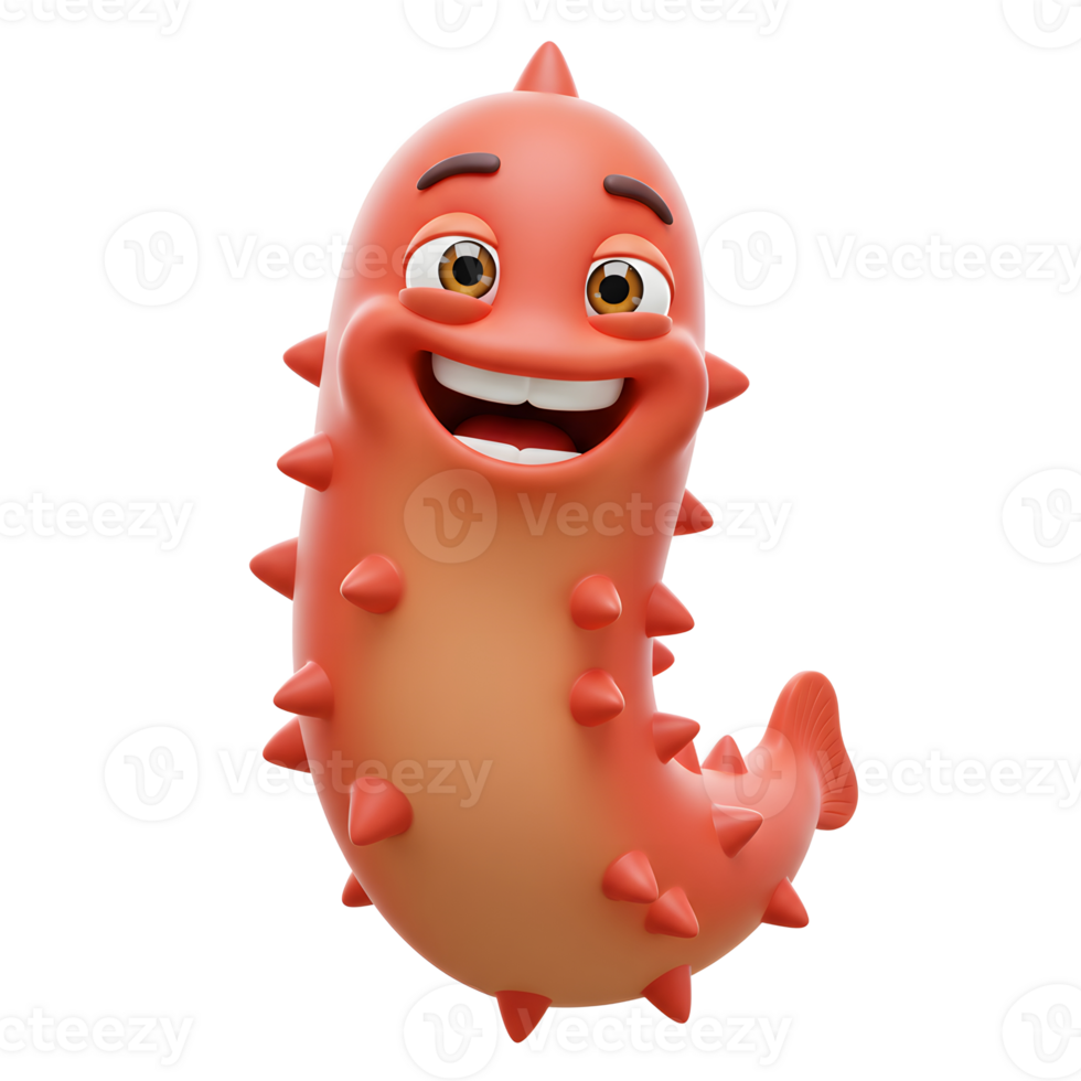 Smiling Cartoon Character with Spikes, Ideal for Children's Content and Design png