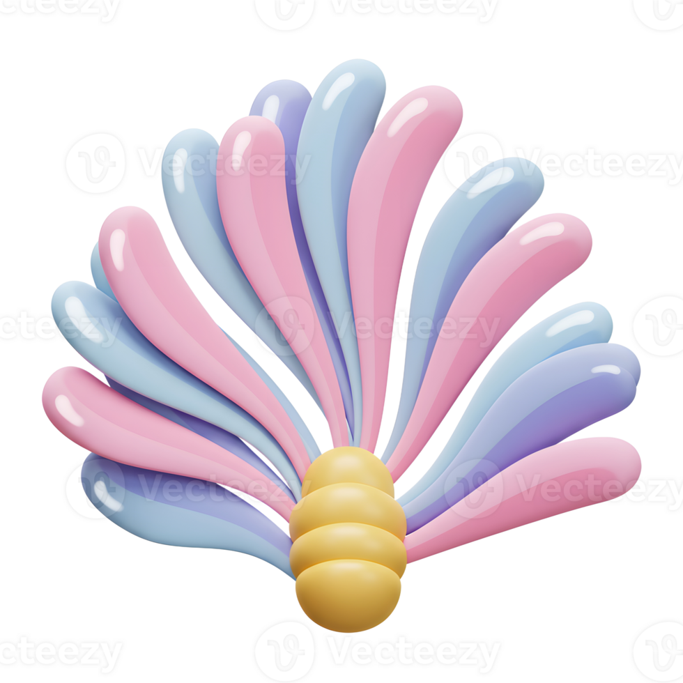 Abstract Pastel Flower Illustration with Smooth Curving Petals on White png