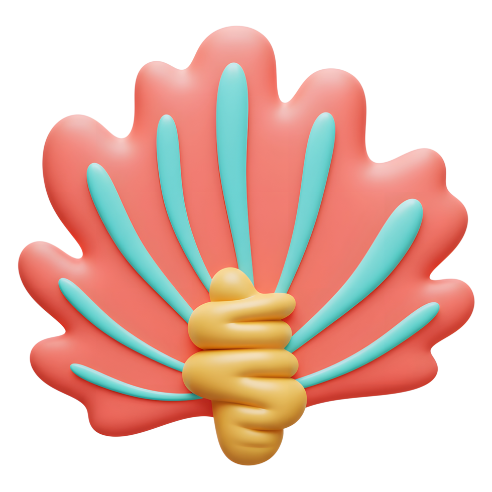 Stylized Seashell Illustration with Pastel Colors for Decorative Design Projects png