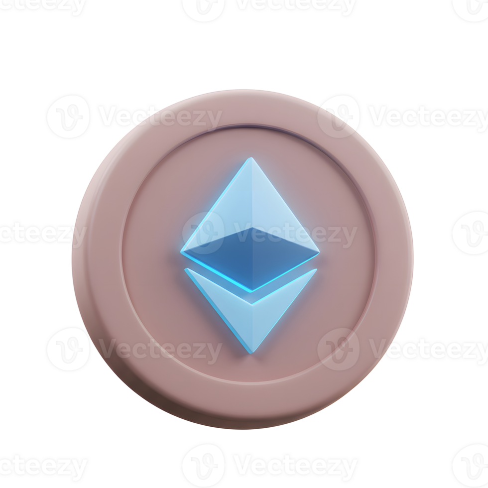 Ethereum Coin Illustration of Cryptocurrency Technology and Decentralized Finance png