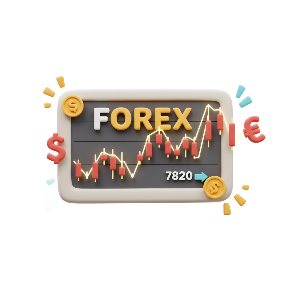 Forex Trading Chart with Dollar, Euro Symbols and Currency Fluctuation png