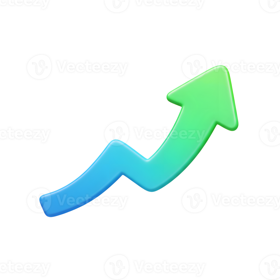 Rising Arrow Graph Showing Growth and Positive Trend on White Background png