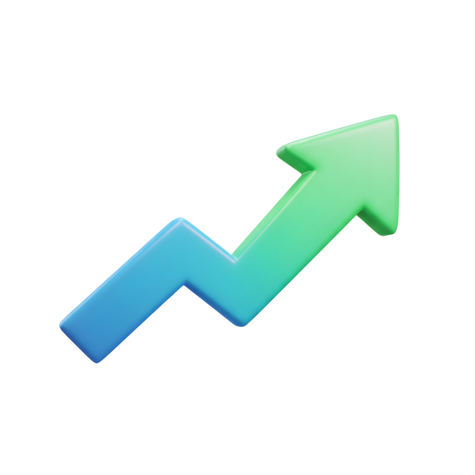 Upward Trend Arrow with Gradient Demonstrating Positive Growth and Progress png