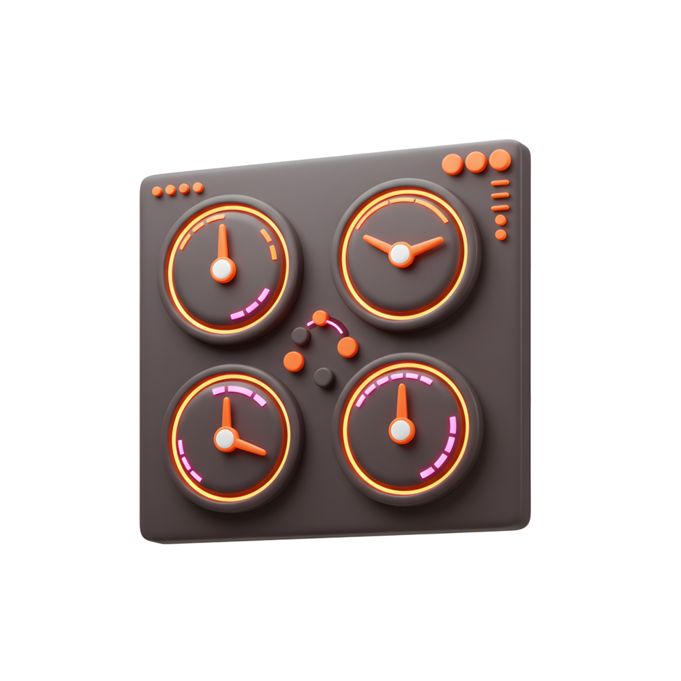 Dashboard with Multiple Clocks Illustrating Time Zones and Global Schedules png