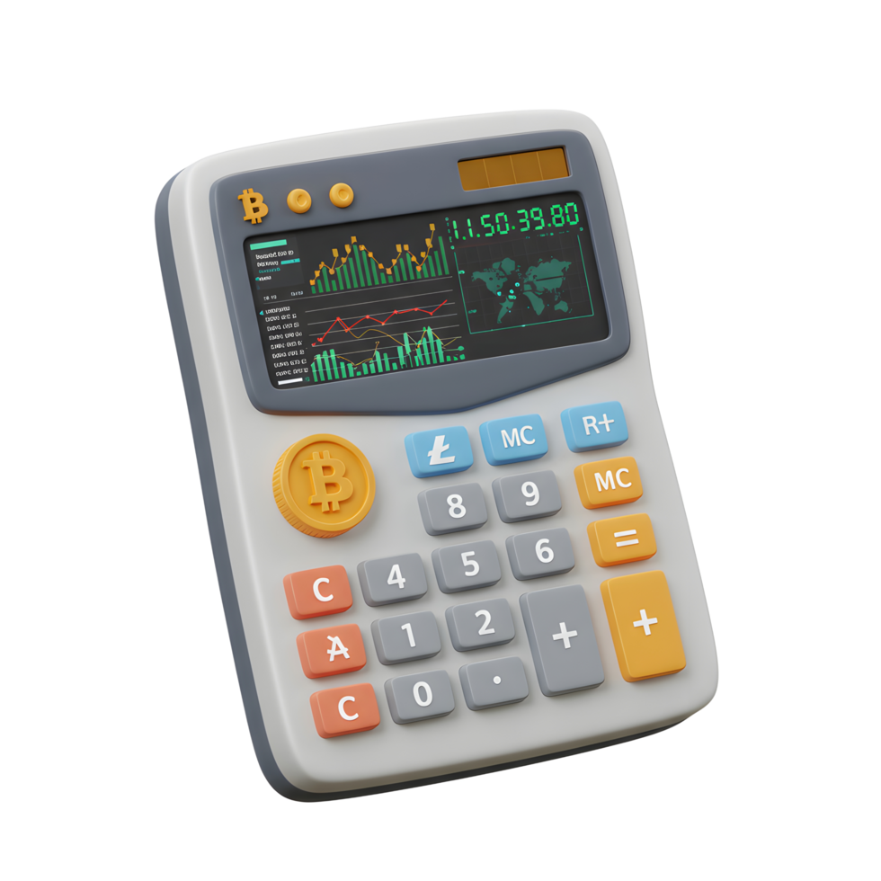 Crypto Calculator Shows Bitcoin Price and Market Trends for Investment png