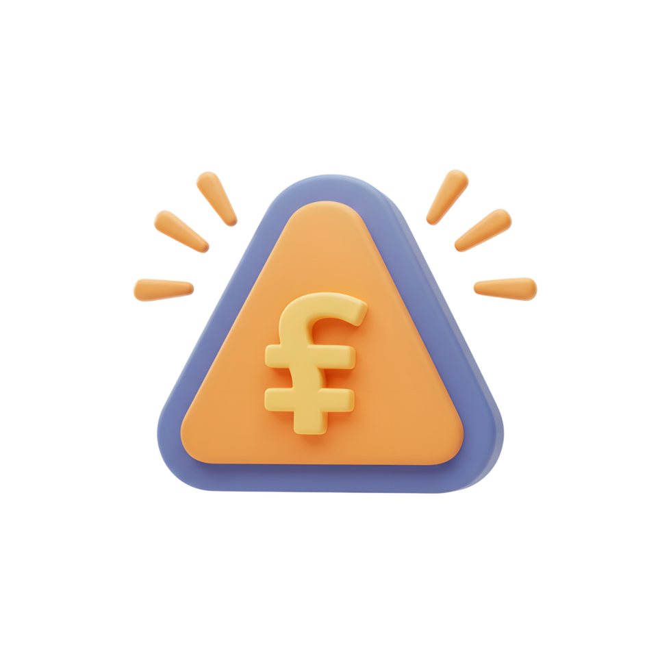 British Pound Symbol Inside Triangle Warning Sign Finance and Economy png