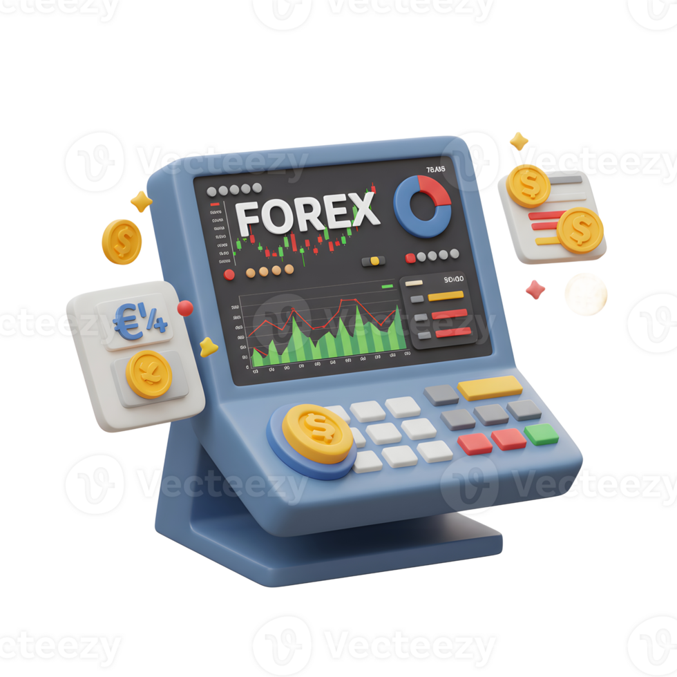 Forex Trading Terminal with Charts, Coins, and Financial Data png