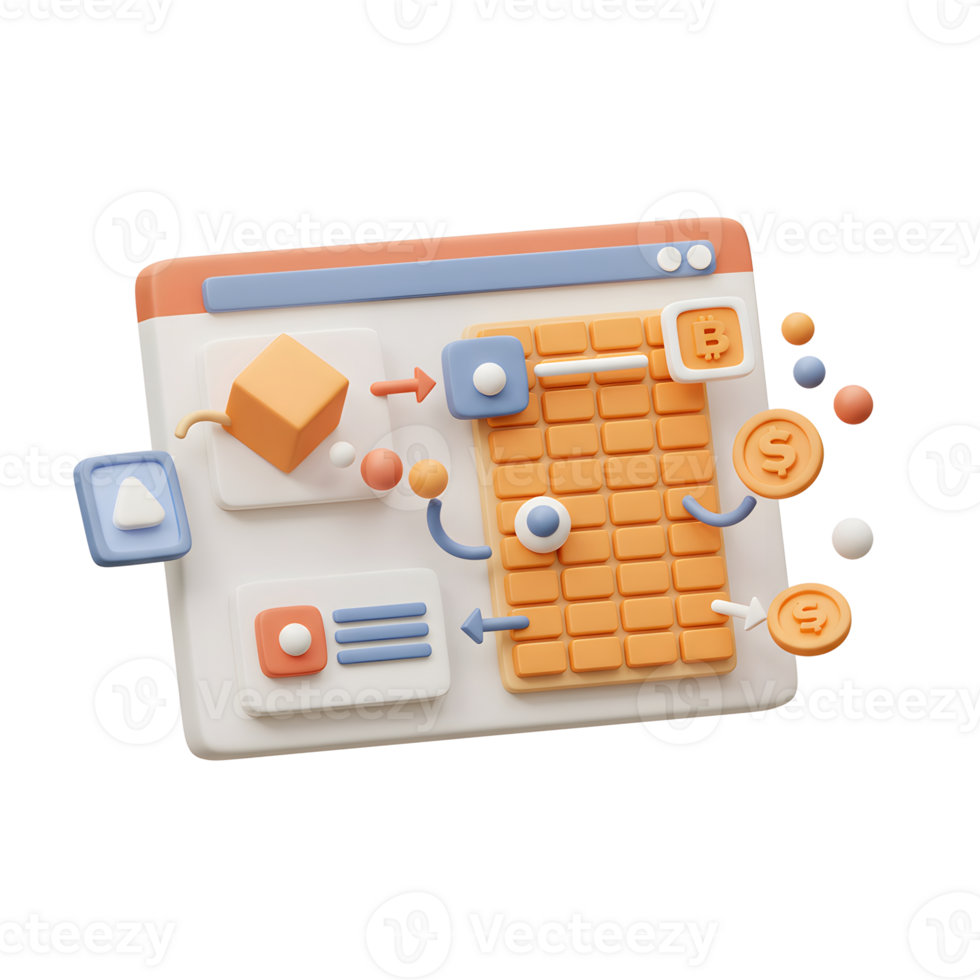 Abstract Web Design Interface Showing Data Transfer and Currency Exchange png