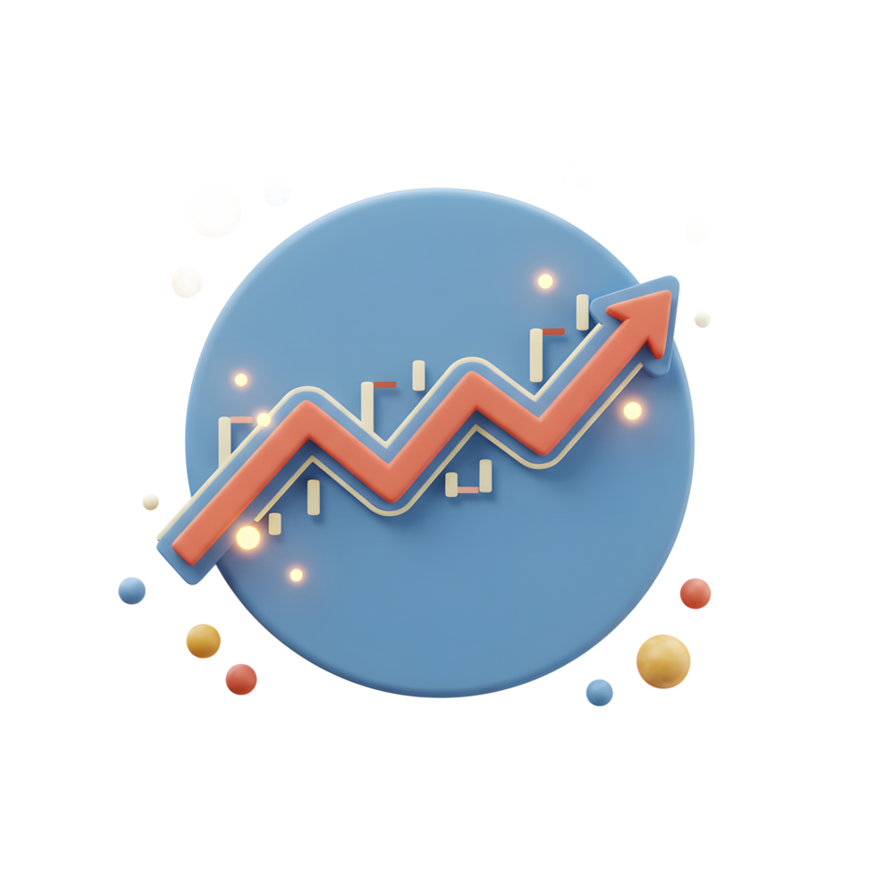 Trending Stock Market Graph Illustrating Financial Growth with Positive Upward Arrow png