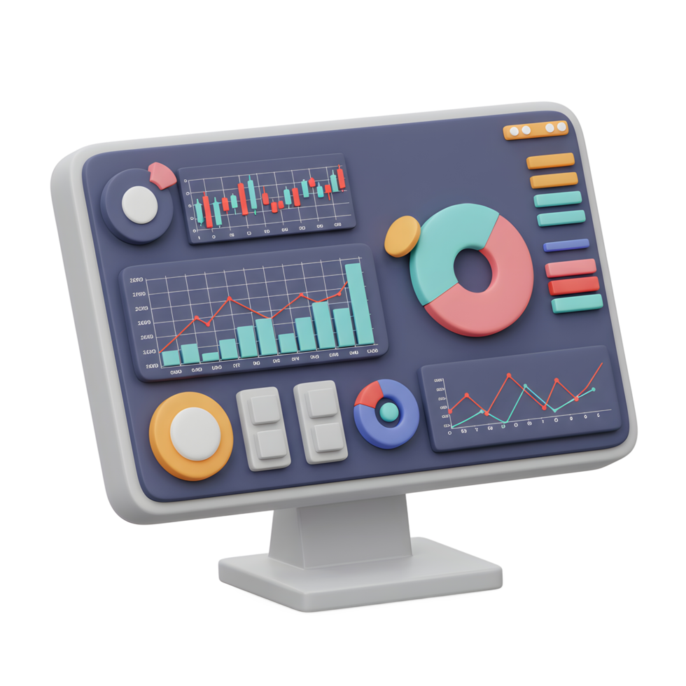 Financial Dashboard Displaying Stock Market Data and Business Analytics png