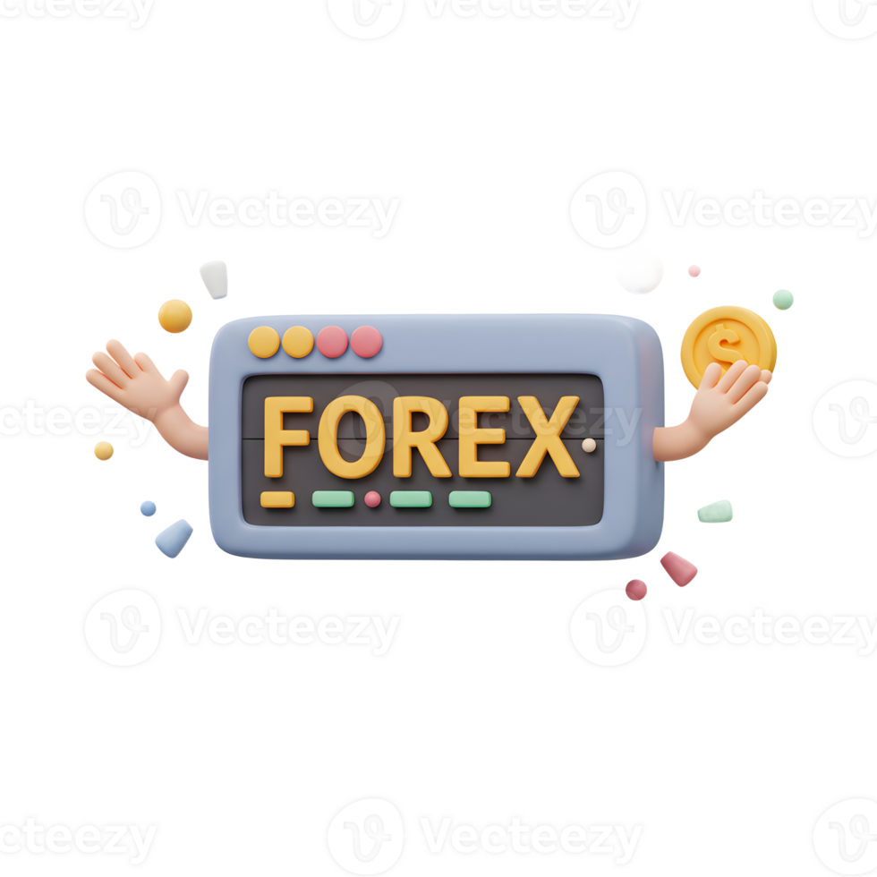 Forex Trading Illustration with Cartoon Coin and Hands on White png