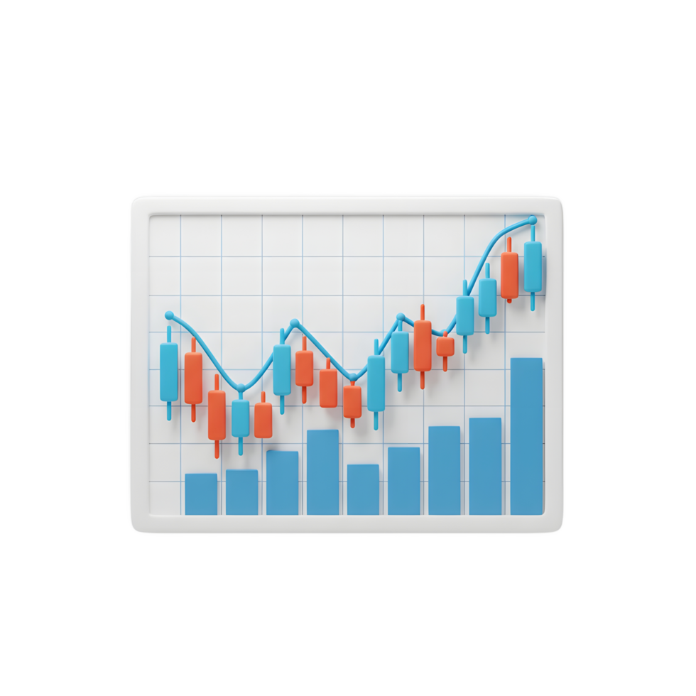 Analyzing Candlestick Chart Showing Market Trends and Financial Growth png
