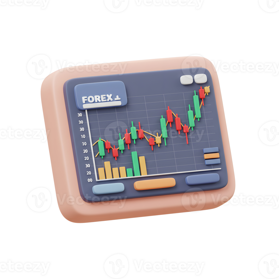 Forex Trading Chart on Digital Device Showing Market Analysis Data png