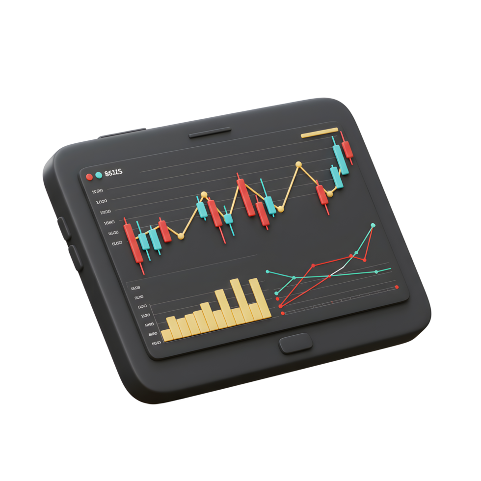 Analyzing Stock Market Data on Tablet with Financial Charts png