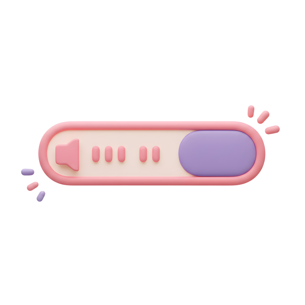 Adjusting Audio Volume Slider Button with Cartoonish Design and Pastel Colors png