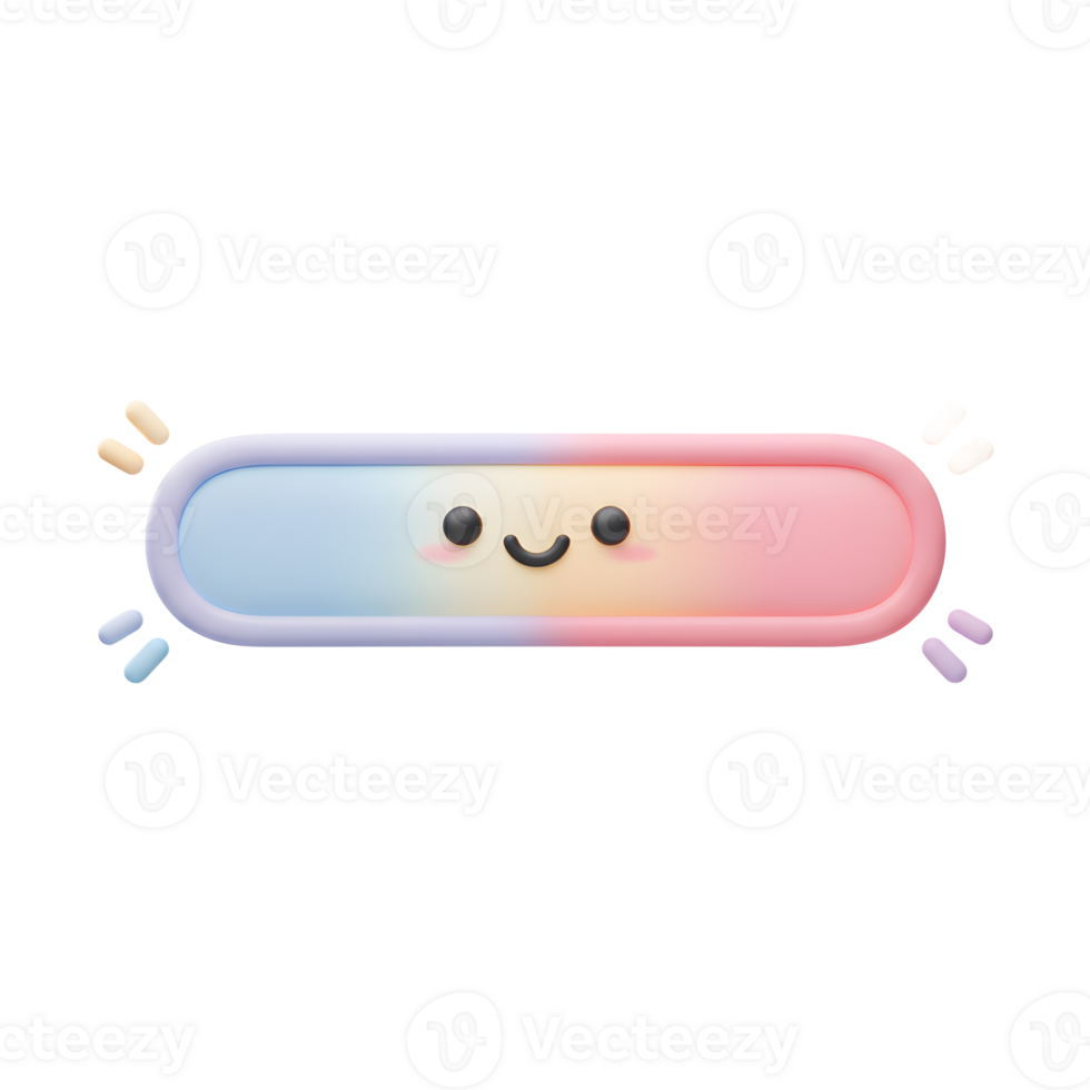 Cute Smiling Loading Bar with Pastel Colors for Web Design png