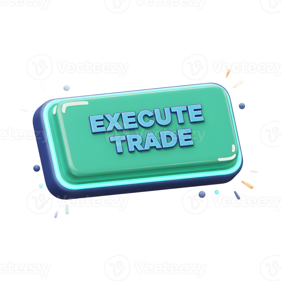 Execute Trade Button Digital Graphic for Finance and Investment Applications png