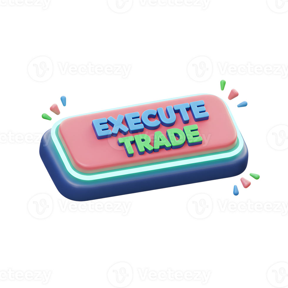 Execute Trade Button Illustration for Business Finance and Investing png