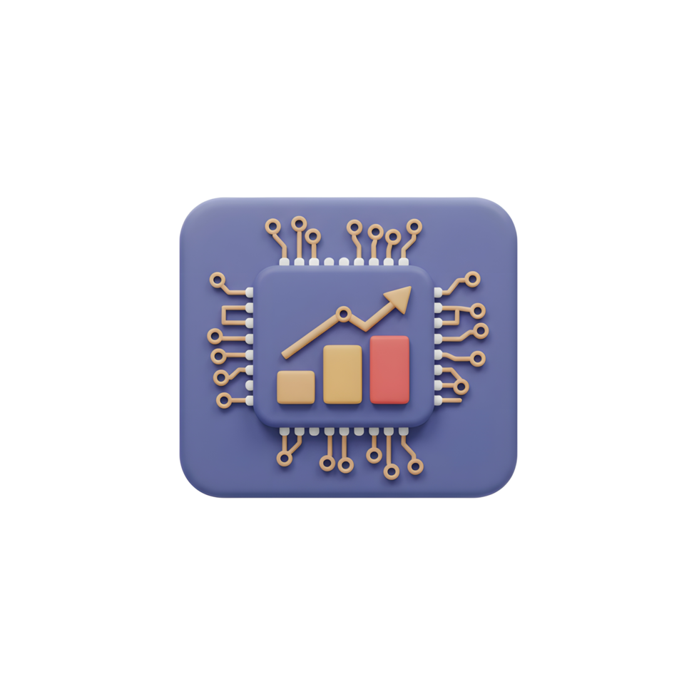 Growing Chart on Chip Illustrating Technology Progress and Market Growth png