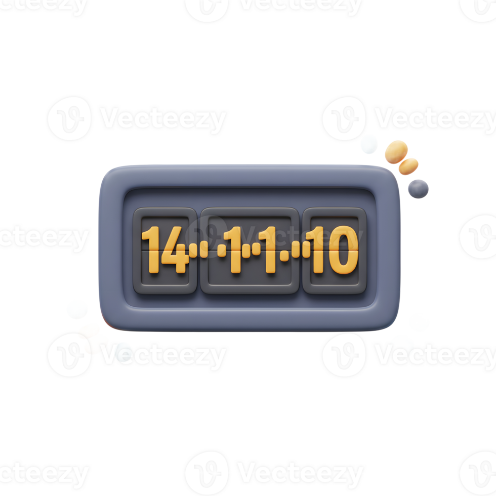 Displaying Dates and Numbers 3D Model with Bold Design png