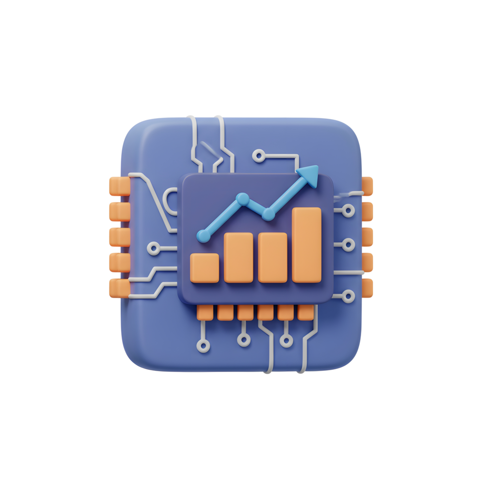 Data Analysis and Growth on Computer Chip Represents Technology png