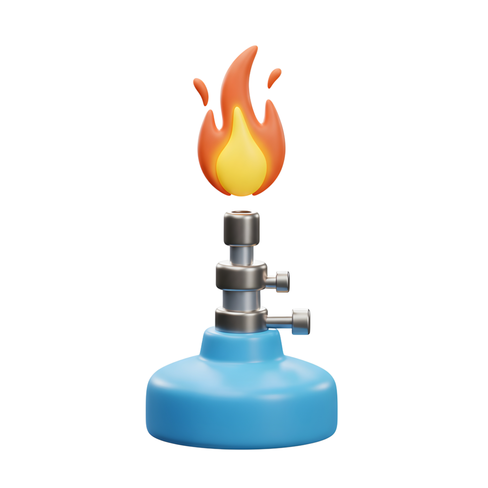 Bunsen Burner with Flame Illustration on White Background for Science png