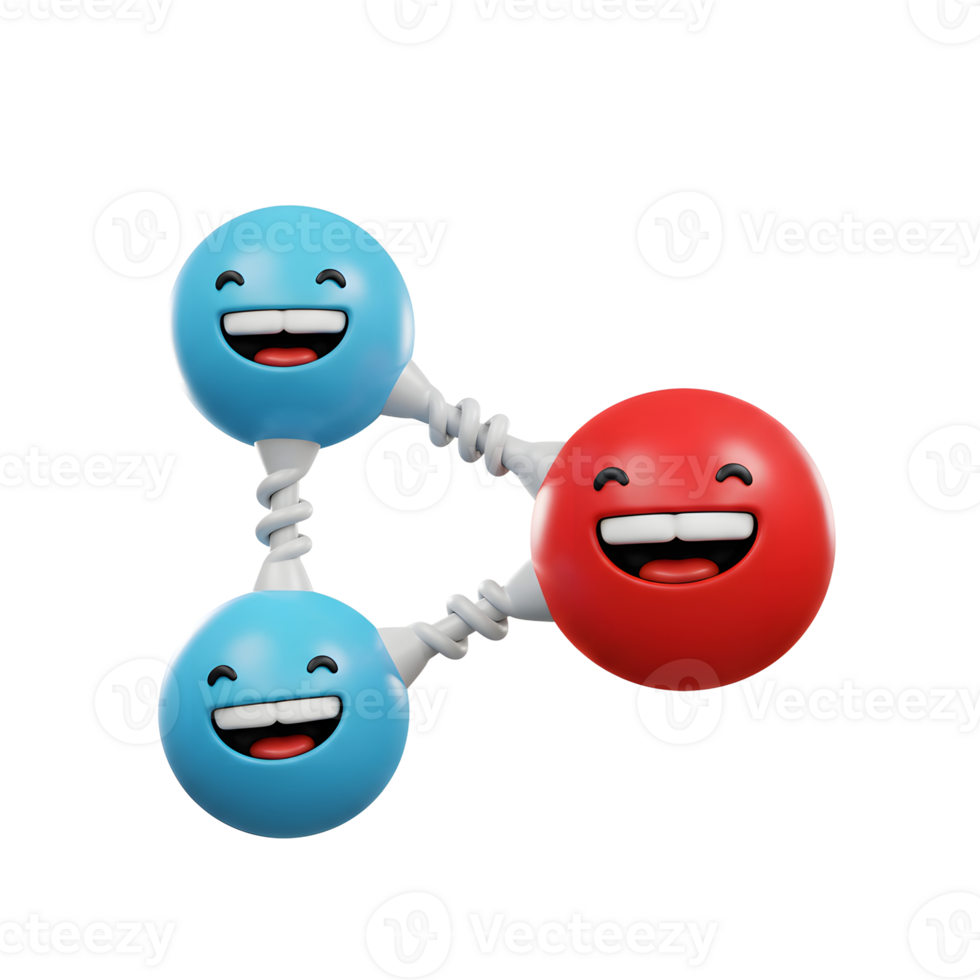 Smiling Emoji Molecule Sharing Connections Illustrating Teamwork and Collaboration png