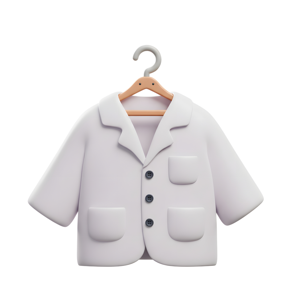 Cartoon Style White Coat on Hanger Ready for Lab or Ward png