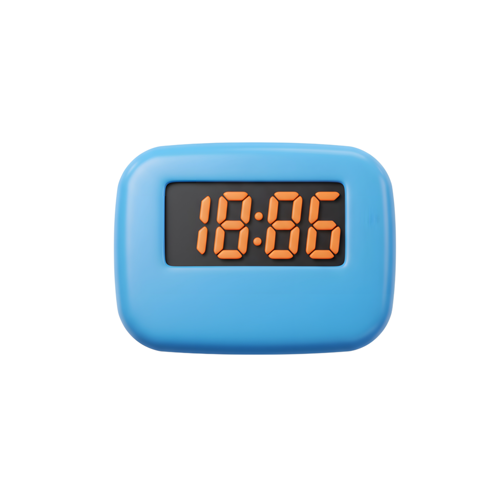 Digital Clock Showing Time 18 06 on Blue Device with Rounded Edges png
